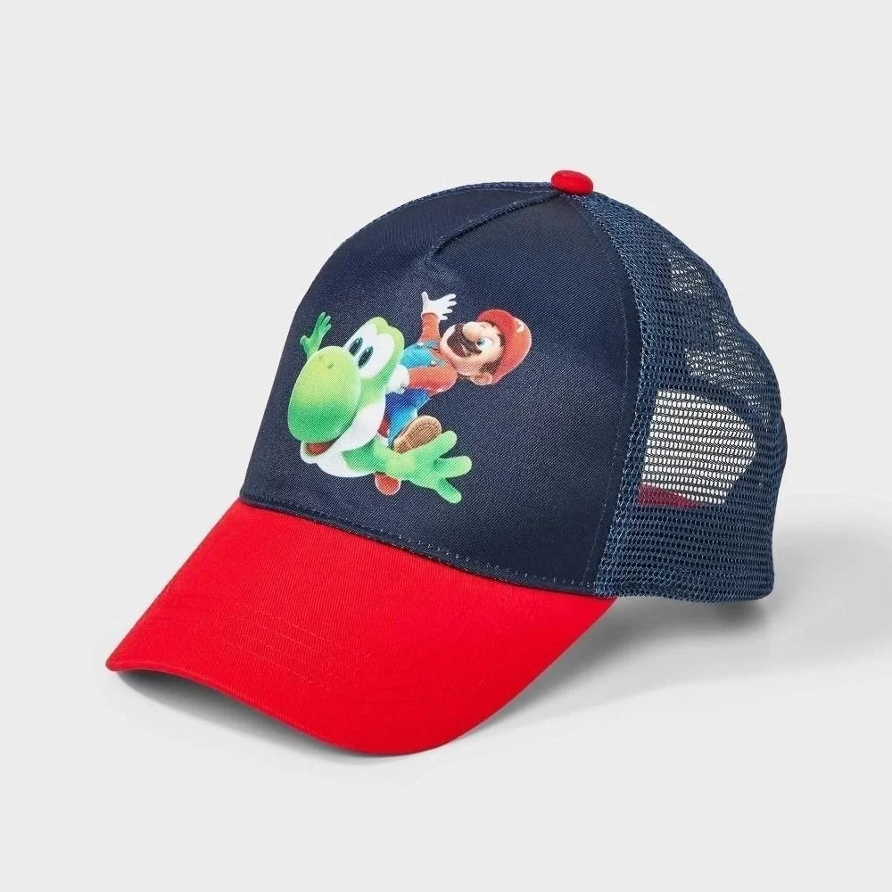 Boys' Super Mario and Yoshi Foam Mesh Trucker Hat - Red